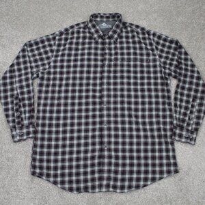 Croft & Barrow Shirt Mens XL Blue/White Quick Dry Flannel Vented S/S Button Up